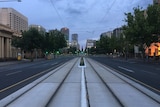 Empty streets in Adelaide's CBD.