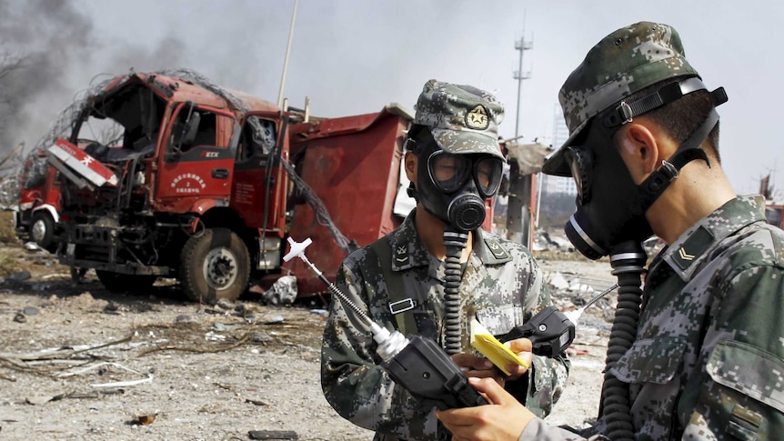 Soldiers of the People's Liberation Army anti-chemical warfare corps