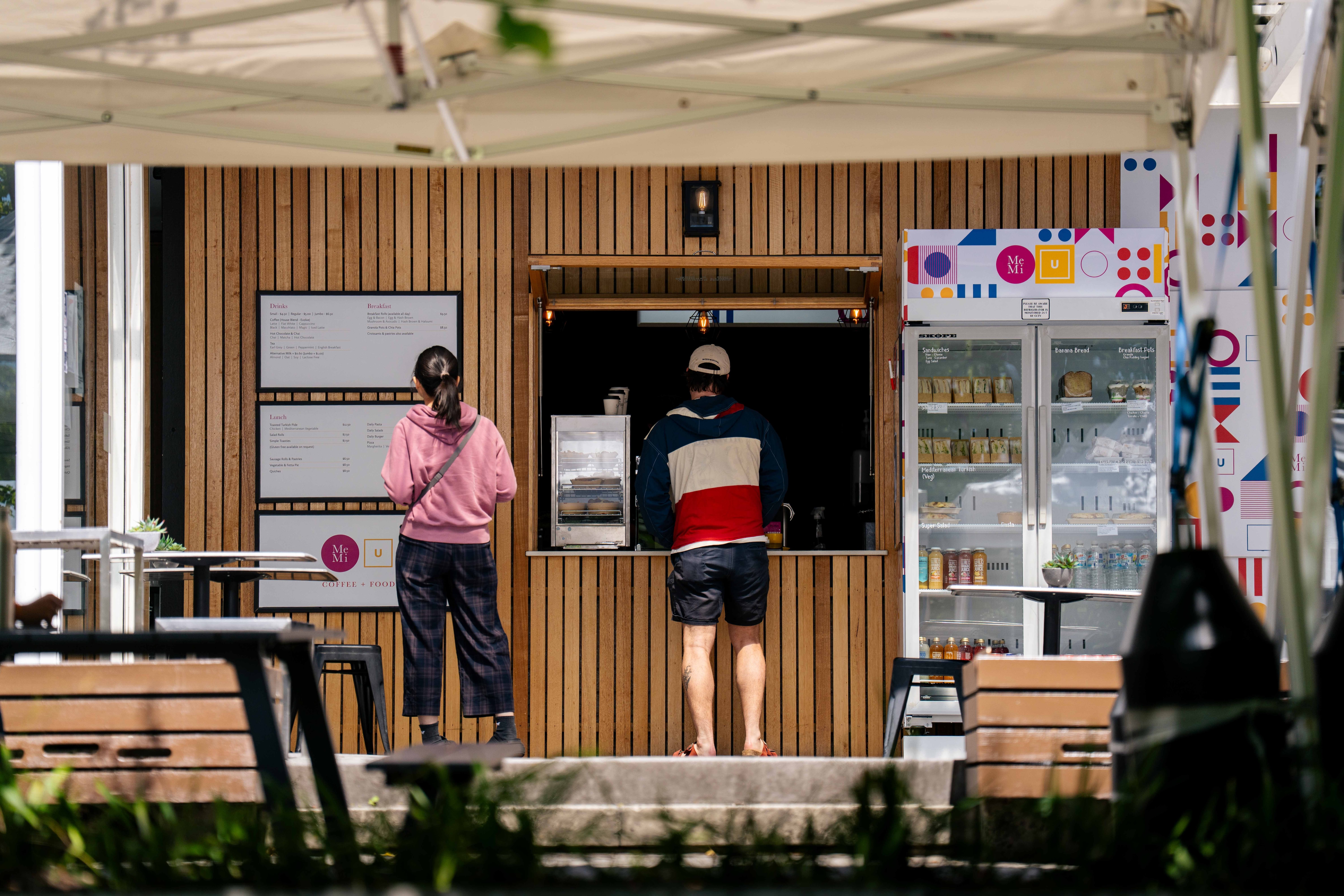 Students gathered on a university campus
