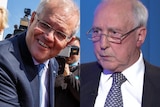 A composite image of Scott Morrison and Paul Keating