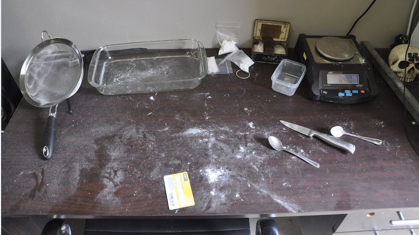 Drugs and drug paraphernalia seized at a home in Wanniassa.