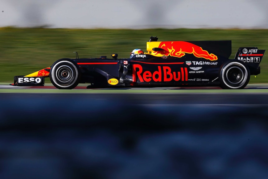 Daniel Ricciardo drives the RB13 during F1 preseason