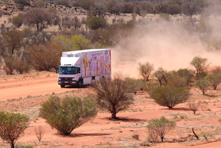 A kidney dialysis truck in the APY Lands