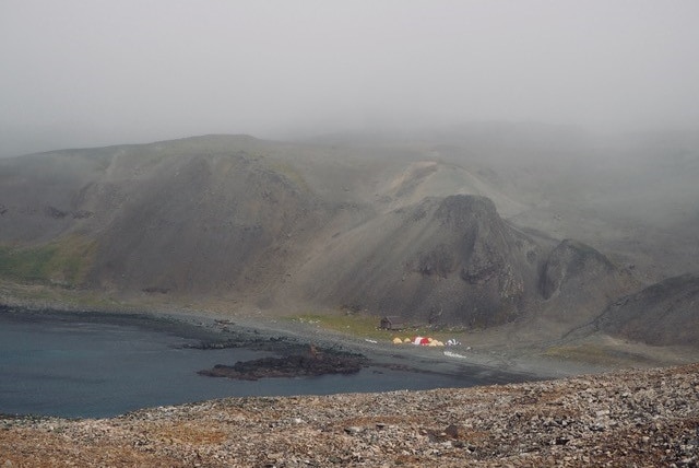 The remote campground set amongst the hills