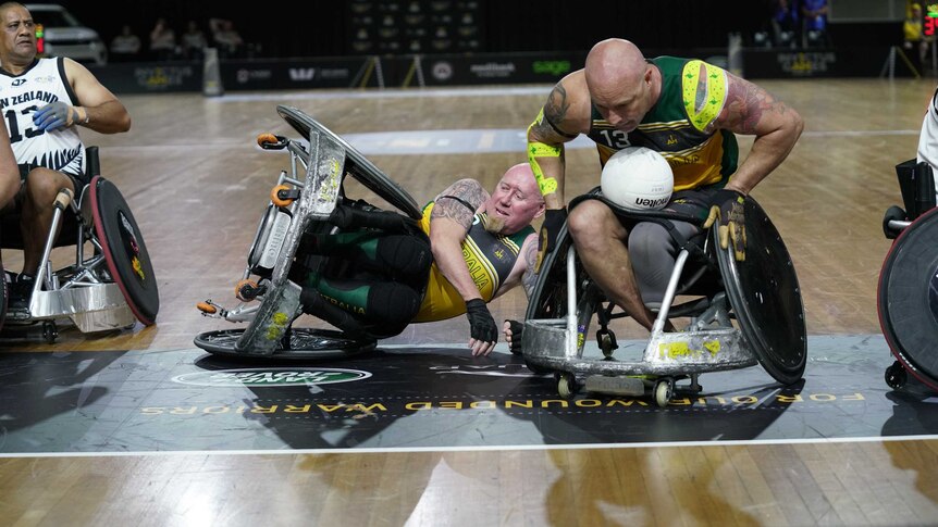 Player goes down during wheelchair rugby