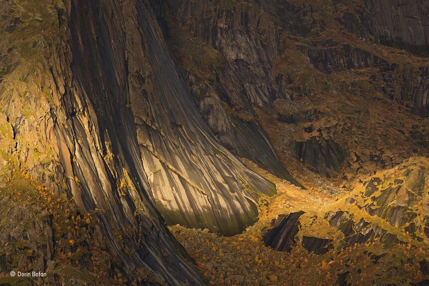 A birds-eye view of mountain ranges in Norway