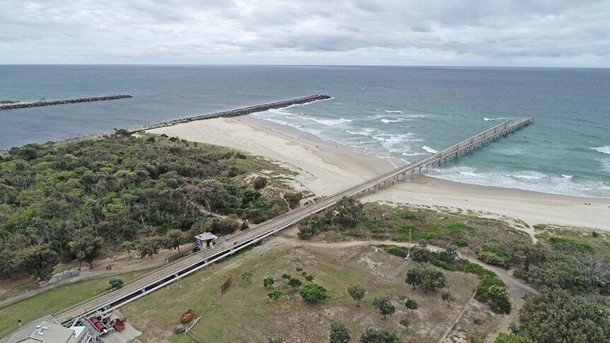 Aerial of Gold Coast Sand Bypass System and Seaway