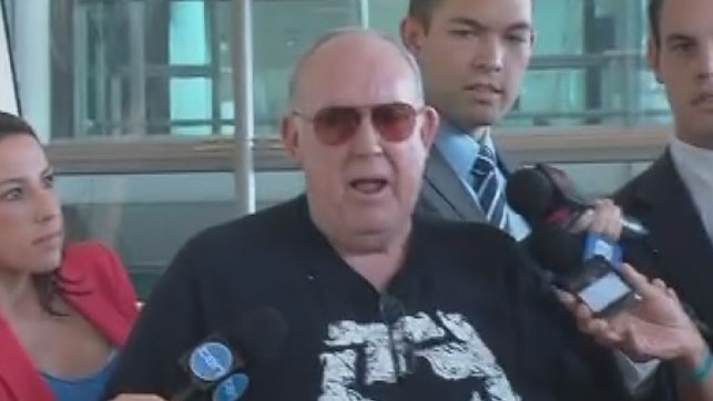 John Chardon arriving at Brisbane Airport on March 7, 2014.