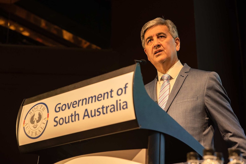 Treasurer Rob Lucas announces his first State Budget in 17 years