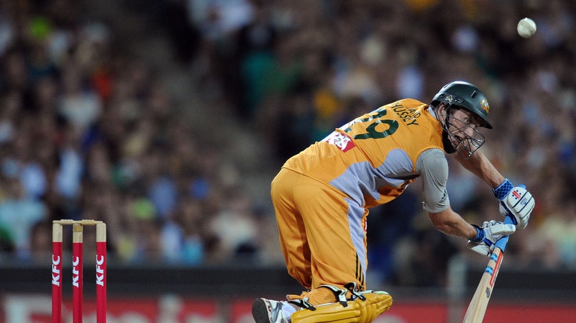David Hussey added 41 off his own bat in Australia's mediocre performance with the bat.
