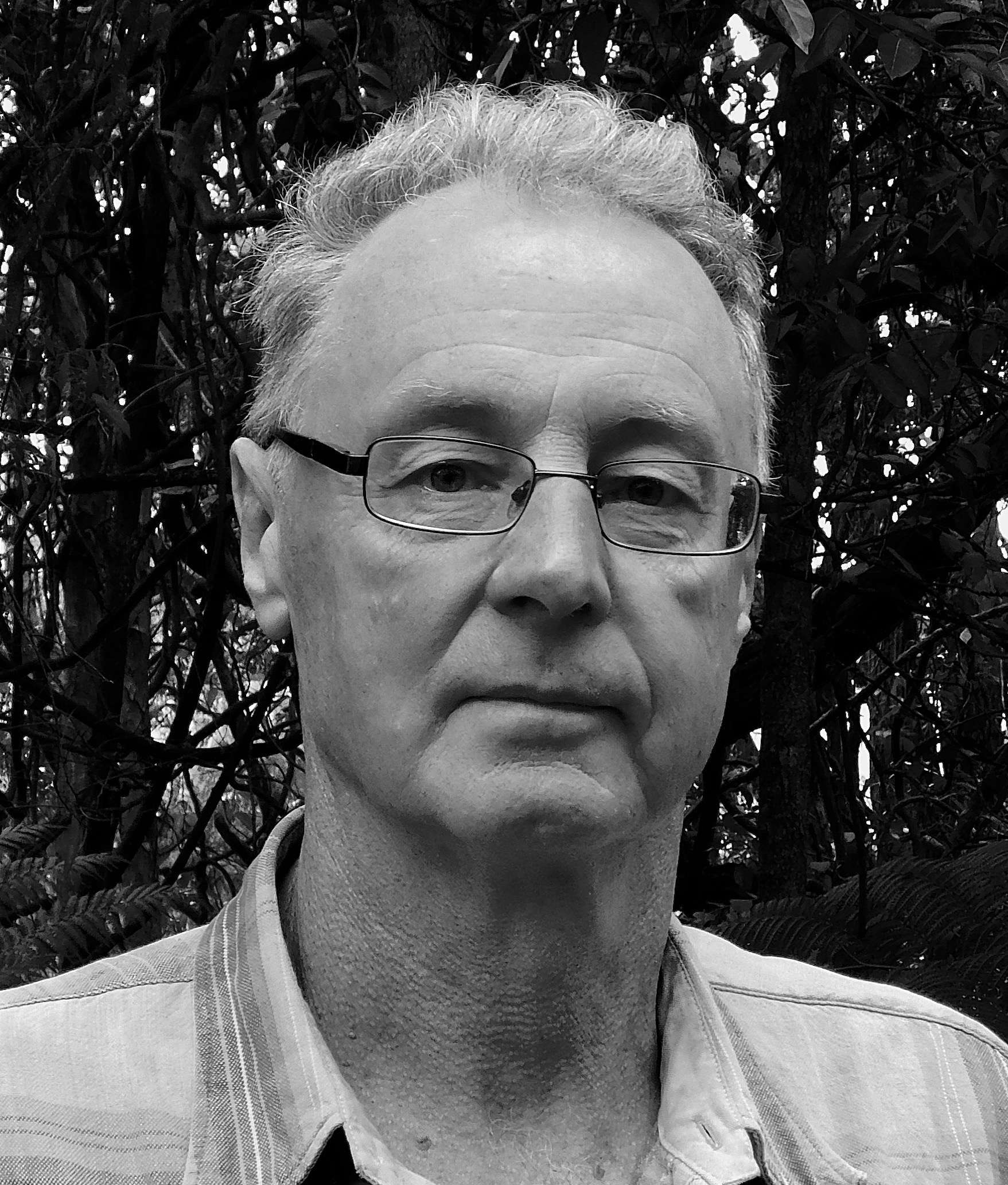 Black and white image of man