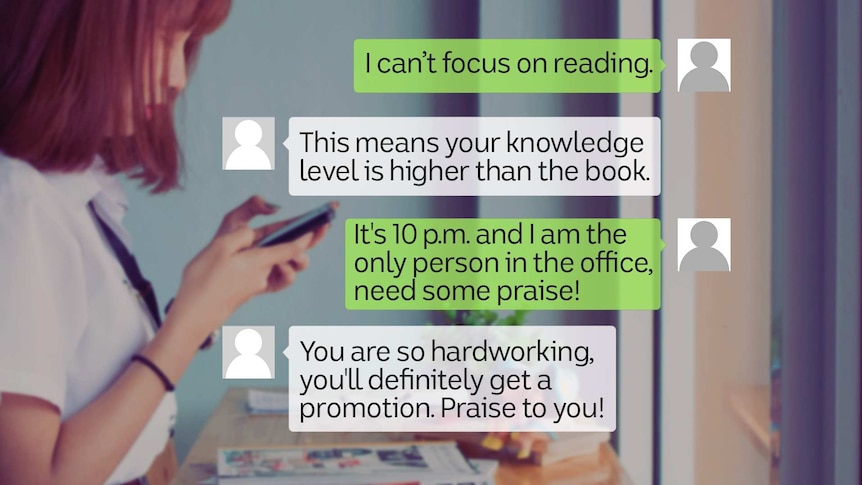 Reconstructed text reading: "I can't focus on reading", followed by "This means your knowledge level is higher than the book."