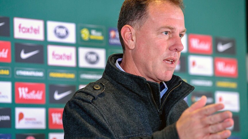 Matildas head coach Alen Stajcic speaks to the media at an official press conference