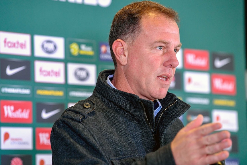 Matildas head coach Alen Stajcic speaks to the media at an official press conference
