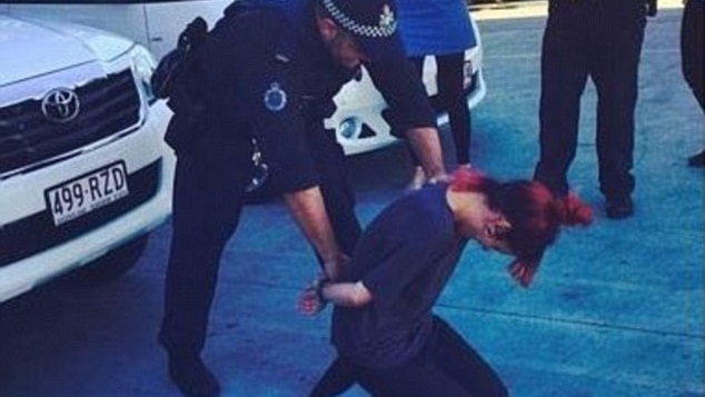 Lily Allen in handcuffs