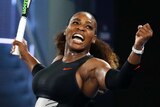 Serena Williams yells after beating Lucie Safarova