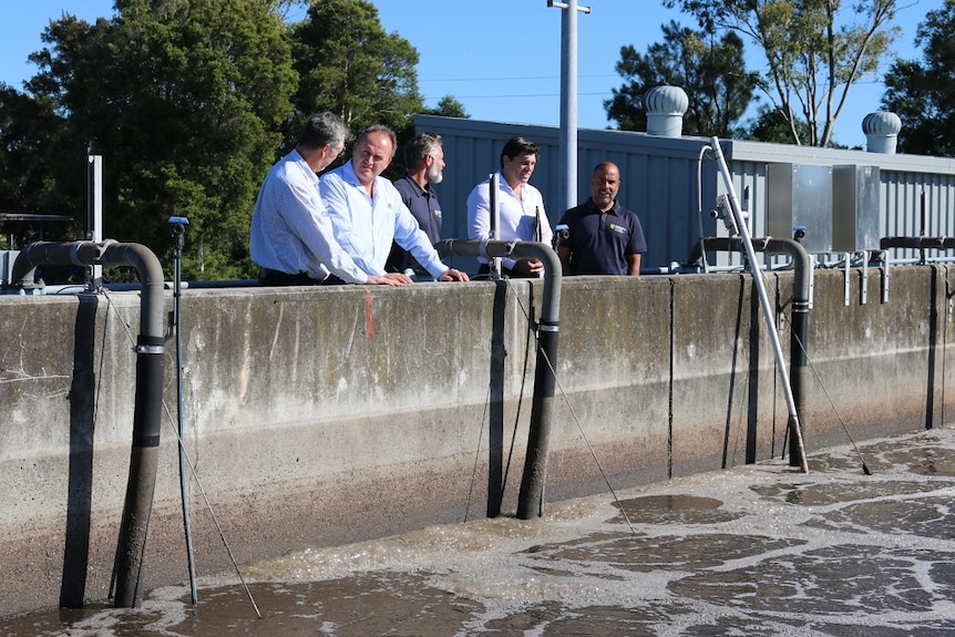 Stakeholders in the project tour Casino Wastewater Treatment Plant.