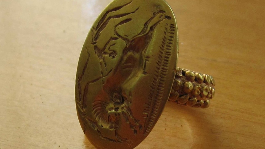 An ancient ring recovered by police after Greek museum robbery