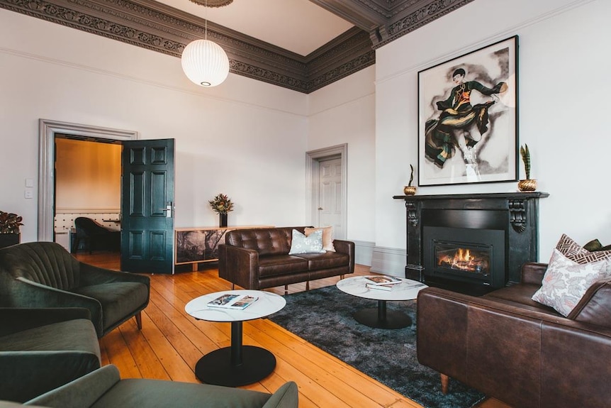 Interior of historic house accommodation.