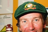 Glenn McGrath in the WACA dressing room after Australia regains the Ashes