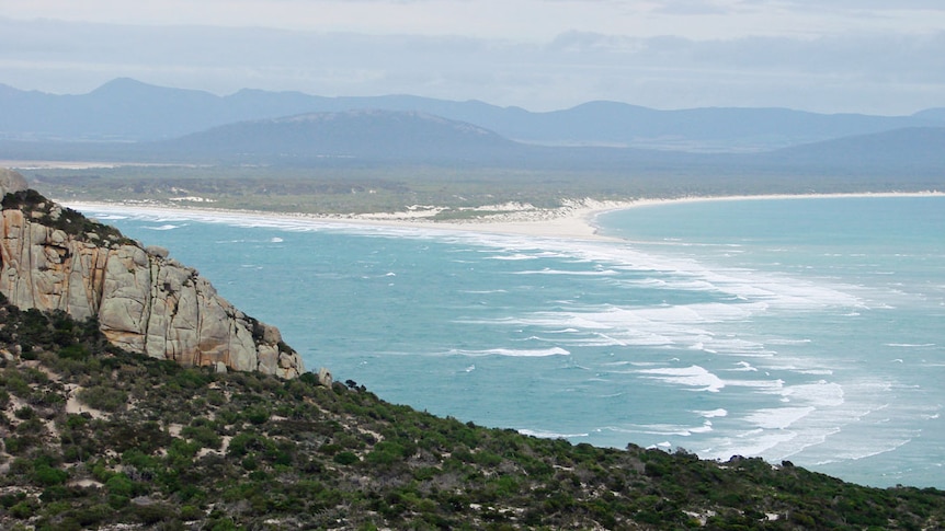 From Babel Island looking west to the spit and Flinders Island,