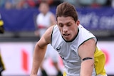Simon Orchard in action for the Kookaburras