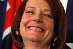 Julia Gillard smiling, June 24, 2010 (Getty Images: Scott Barbour)