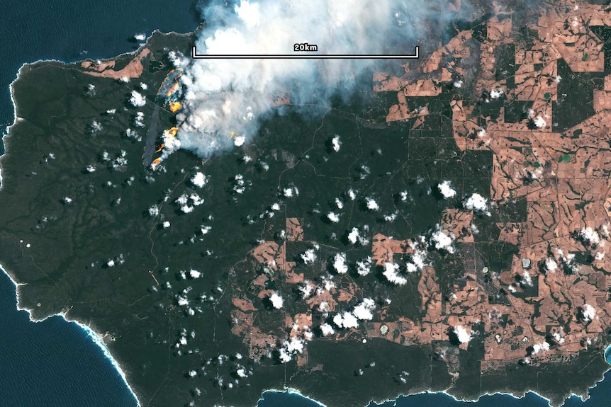 Satellite imagery of Kangaroo Island