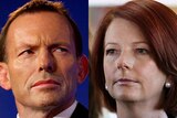Tony Abbott and Julia Gillard don't look happy on the election campaign trail