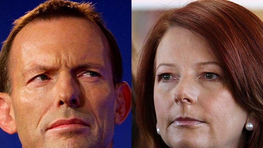 Neck-and-neck: Prime Minister Julia Gillard and Opposition Leader Tony Abbott.