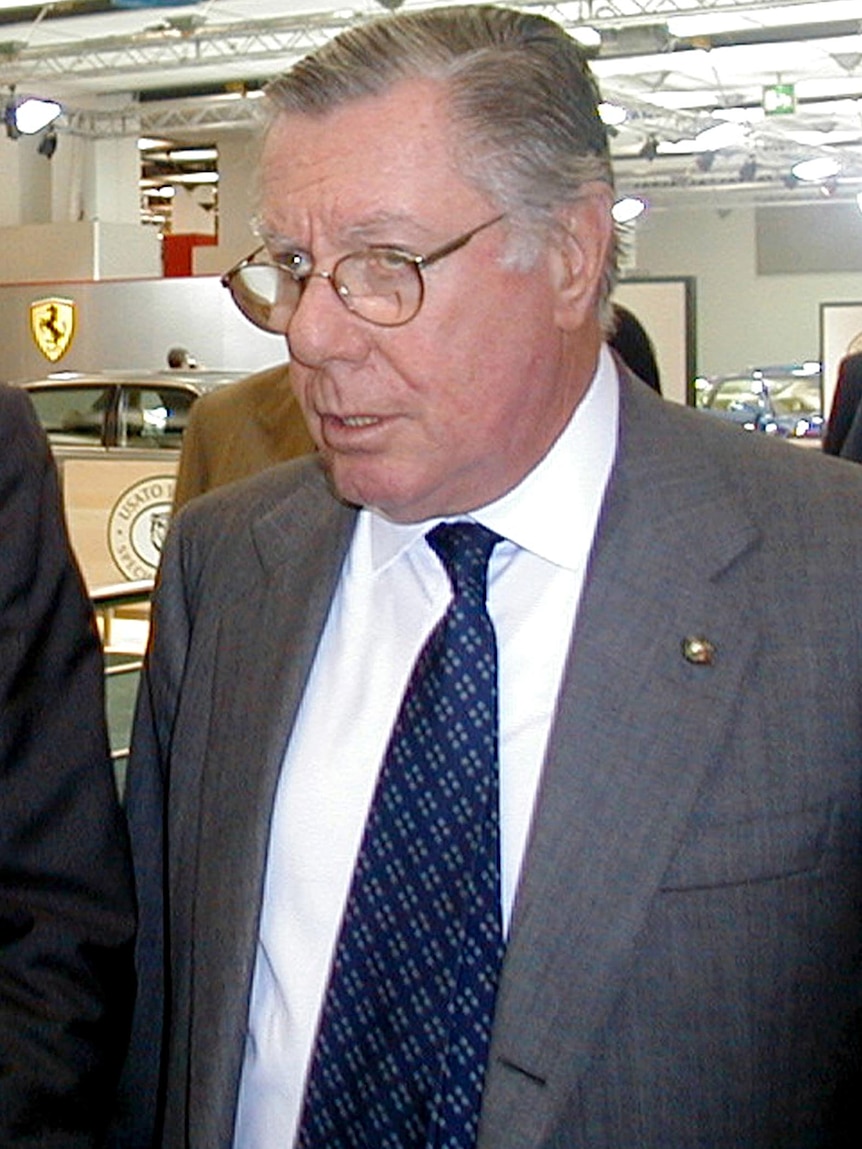 Italian car designer Sergio Pininfarina in 1998.