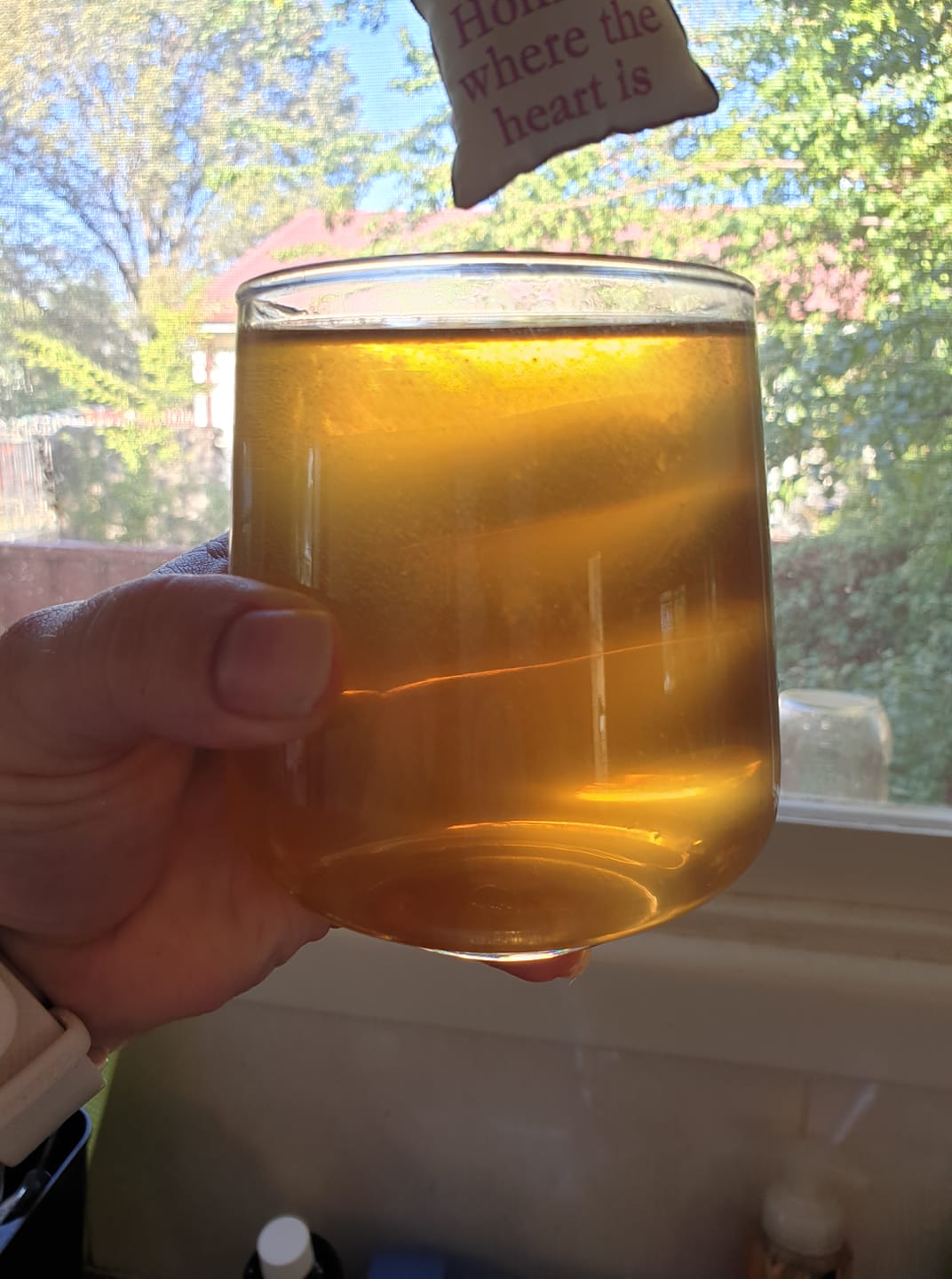 Brown water in a glass