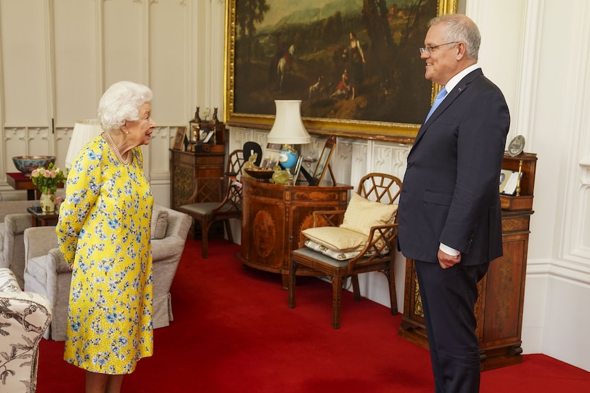 The Queen greets Scott Morrison