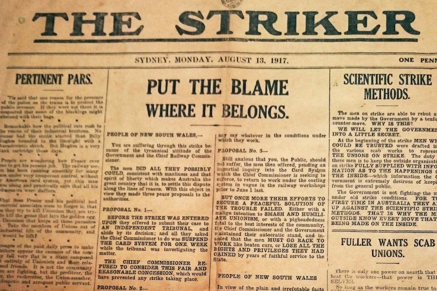 A picture of a newspaper article headlined "Put the blame where it belongs"