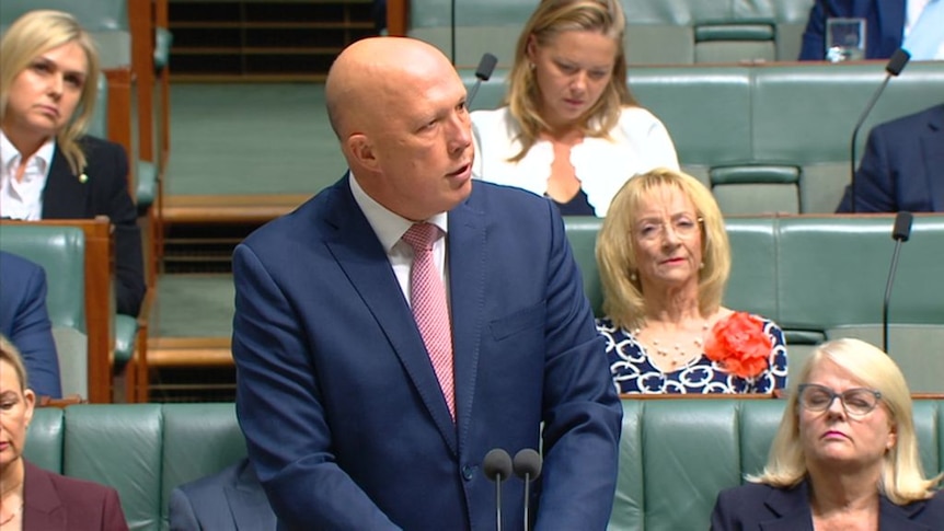 Opposition leader Peter Dutton apologises for not attending apology