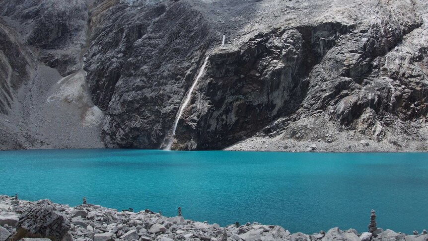 Laguna 69 glacier lake, Cordillera Blaca, Peru