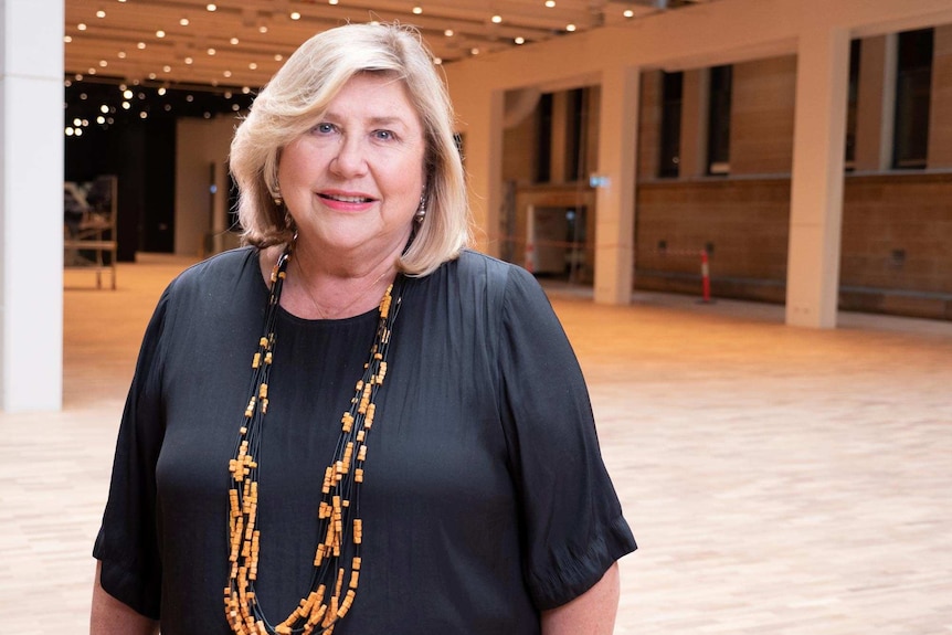 Australian Museum CEO and director Kim McKay stands in the grand hall