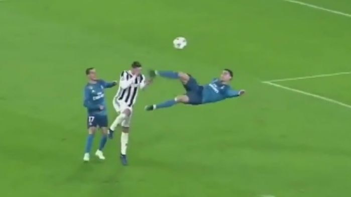 cr7 bicycle kick in game