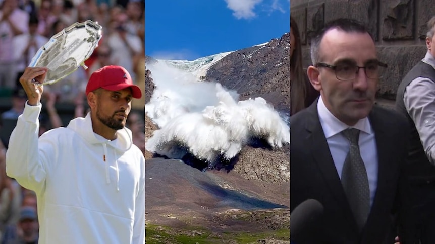 The Loop: Nick Kyrgios displays on Wimbledon defeat, Jason Roberts acquitted of police murders, and a hiker movies an enormous avalanche