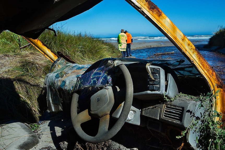 Car in a creek