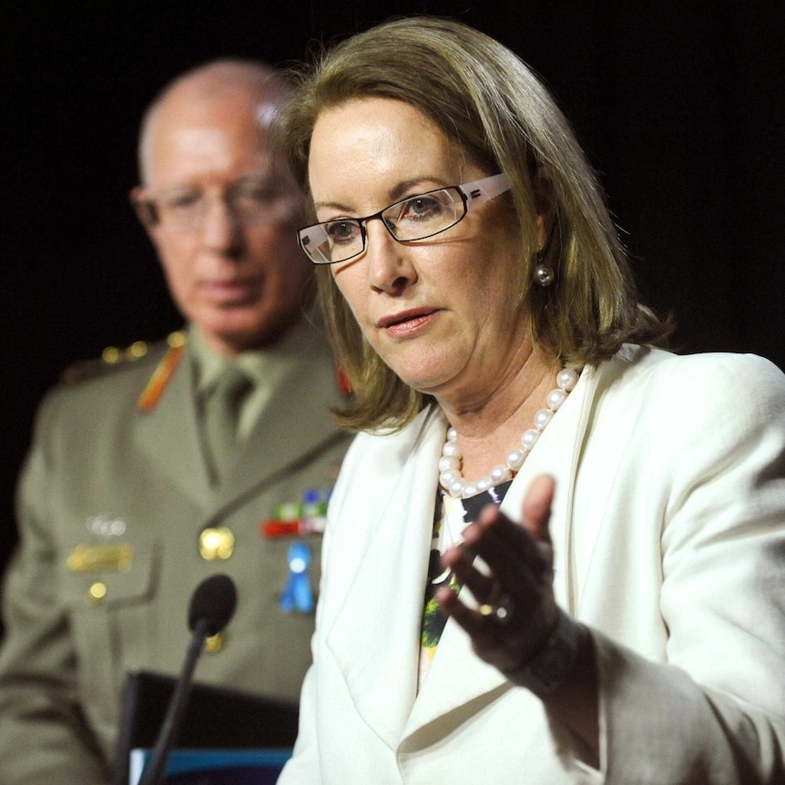 Elizabeth Broderick, speaks at the launch of the Sexual Misconduct Prevention and Response Office.