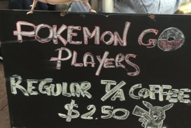 Pokemon coffee sign