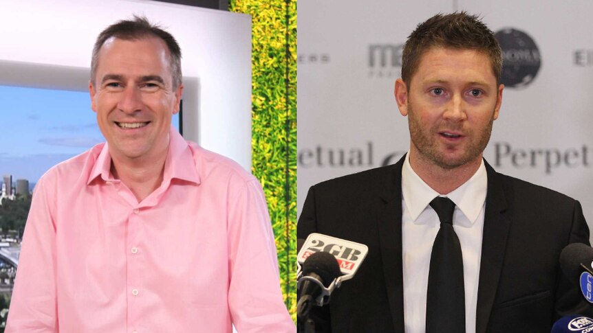 Composite of Michael Clarke and Gerard Whateley