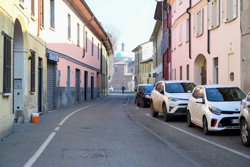 An empty street in a small Italian village