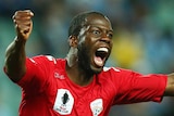 Bruce Djite celebrates goal in FFA Cup quarter final