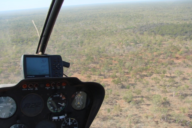 Inside a helicopter