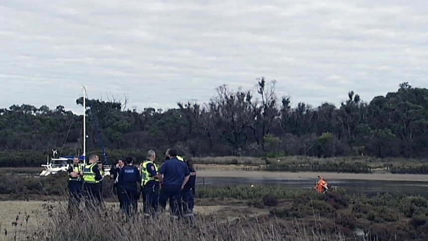 Police at the scene of Gyrocopter crash