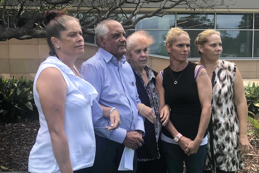 Lynette Daley's family outside court in Coffs Harbour.