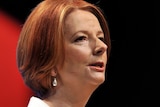 Prime Minister Julia Gillard gives her opening address at the 46th National Labor Party conference.