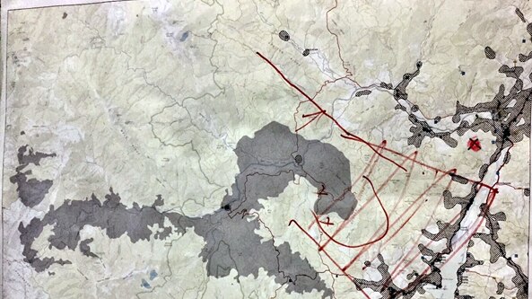 Map of Huon Valley fire shows a scorpion shape